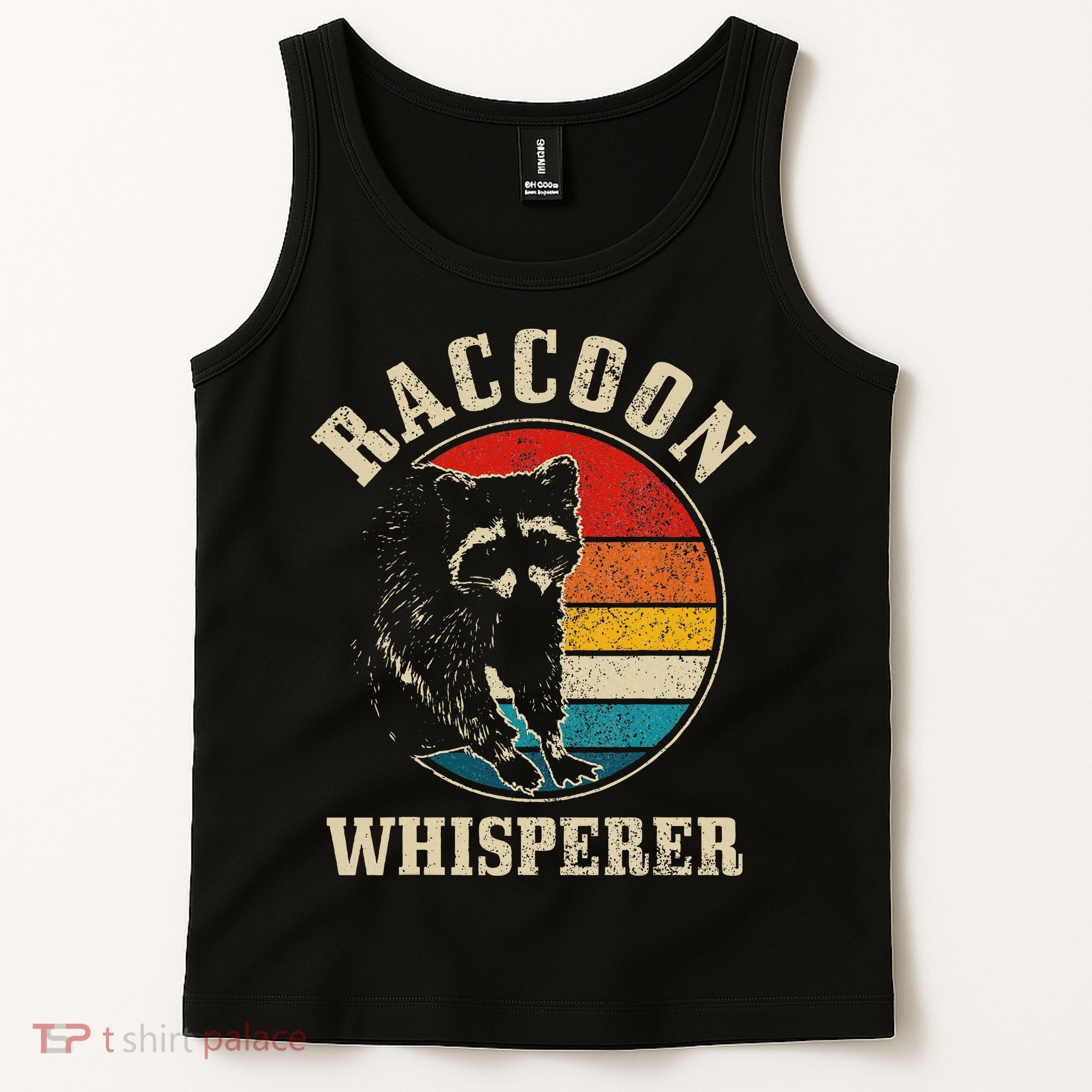 Raccoon Whisperer Retro Raccoon S.T.R.E.Et Cat Tank Top