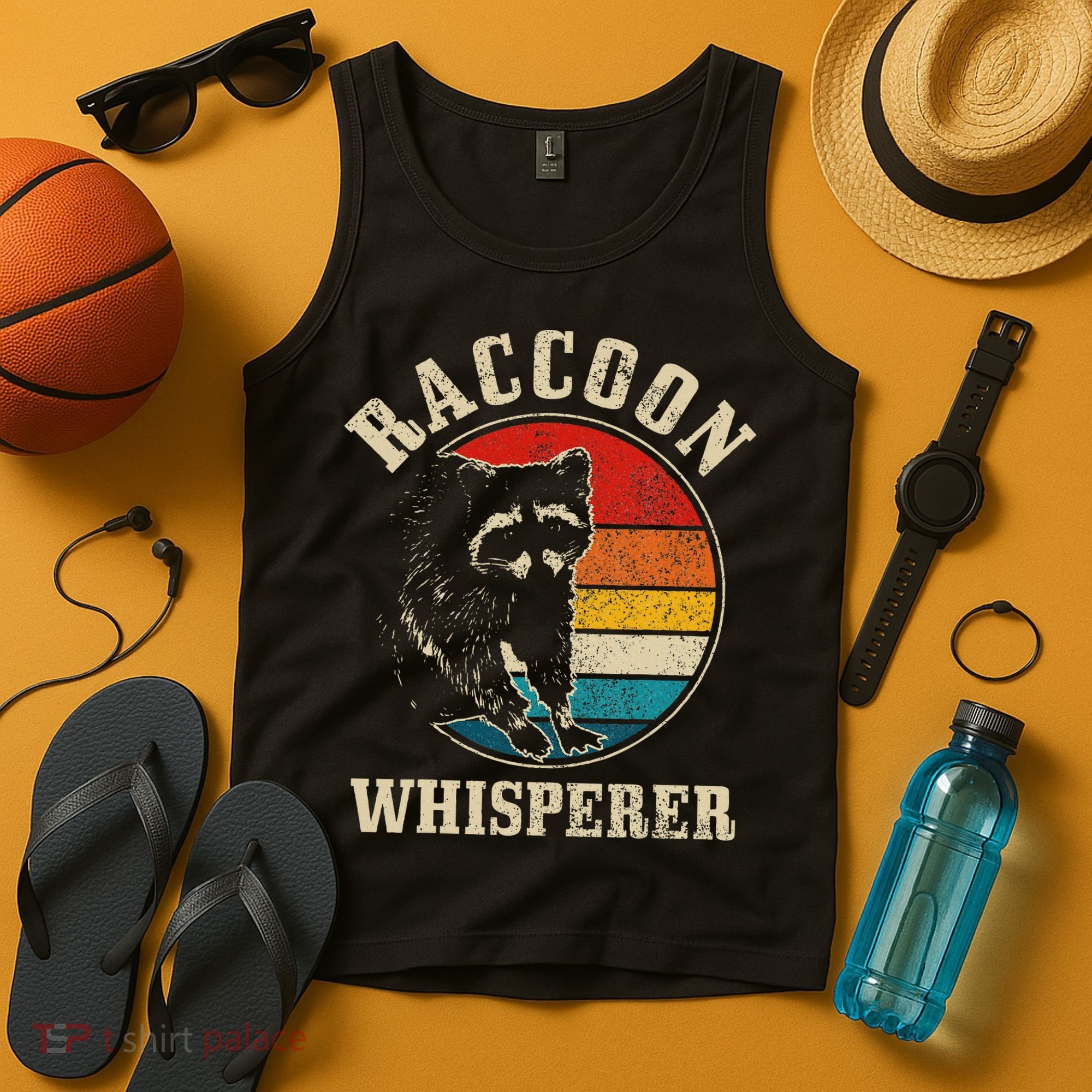 Raccoon Whisperer Retro Raccoon S.T.R.E.Et Cat Tank Top