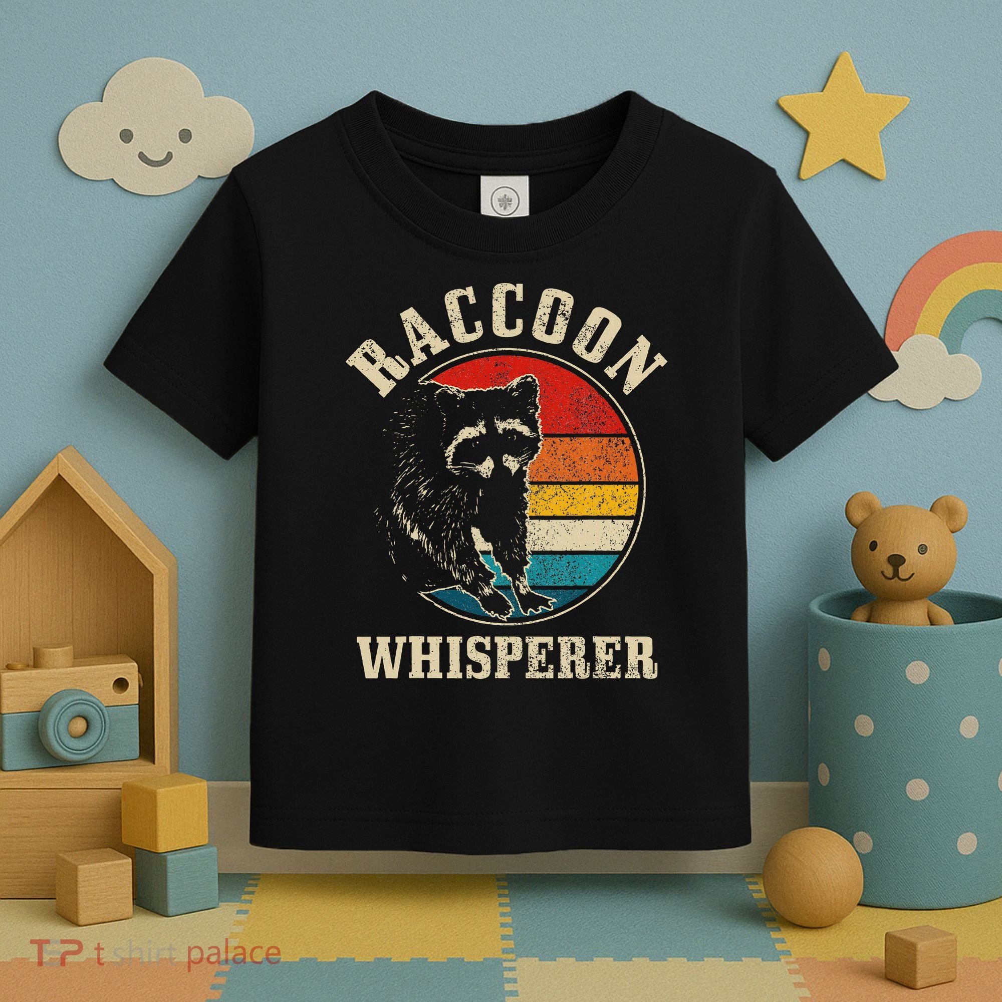 Raccoon Whisperer Retro Raccoon S.T.R.E.Et Cat Toddler T-Shirt