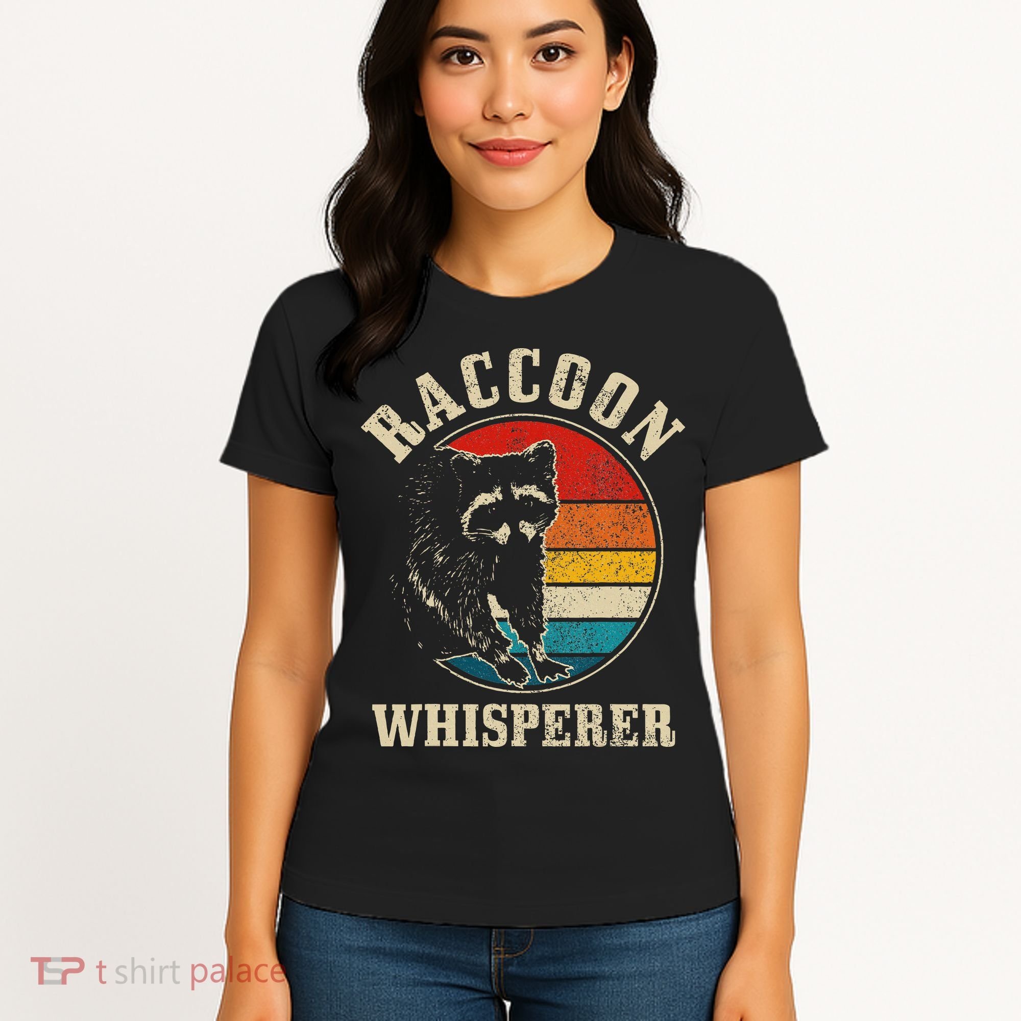 Raccoon Whisperer Retro Raccoon S.T.R.E.Et Cat Women's T-Shirt