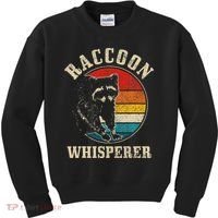 Raccoon Whisperer Retro Raccoon S.T.R.E.Et Cat Kids Sweatshirt thumb 0