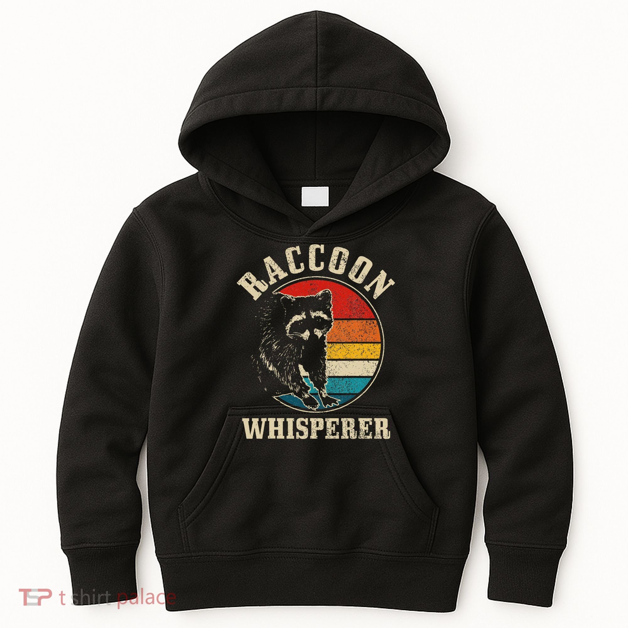 Raccoon Whisperer Retro Raccoon S.T.R.E.Et Cat Kids Hoodie