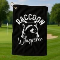 Raccoon Whisperer Racoon Golf Towel thumb 1