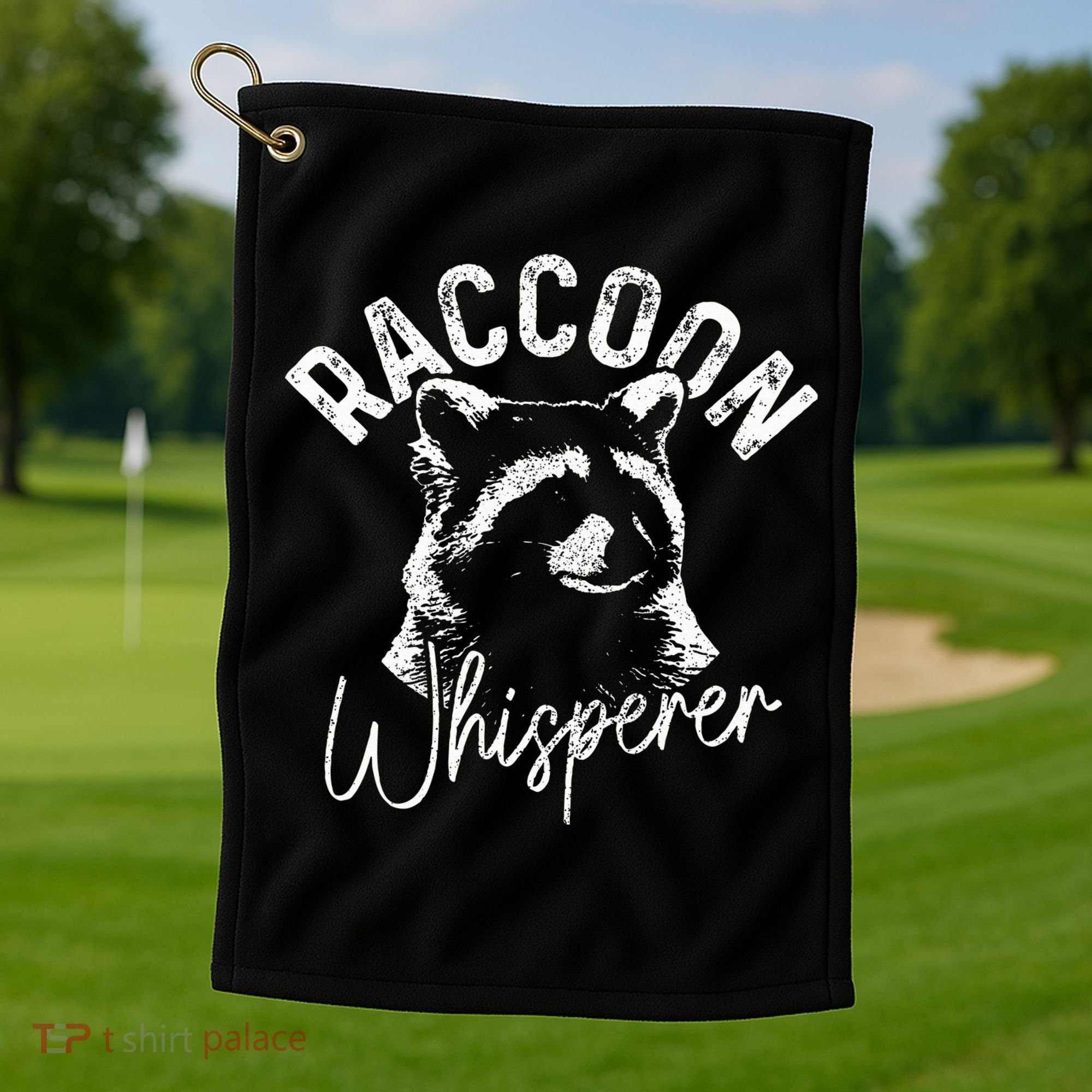 Raccoon Whisperer Racoon Golf Towel