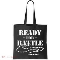Rosary Warrior Ready For Battle Of Lepanto Rosaries Catholic Tote Bag thumb 0
