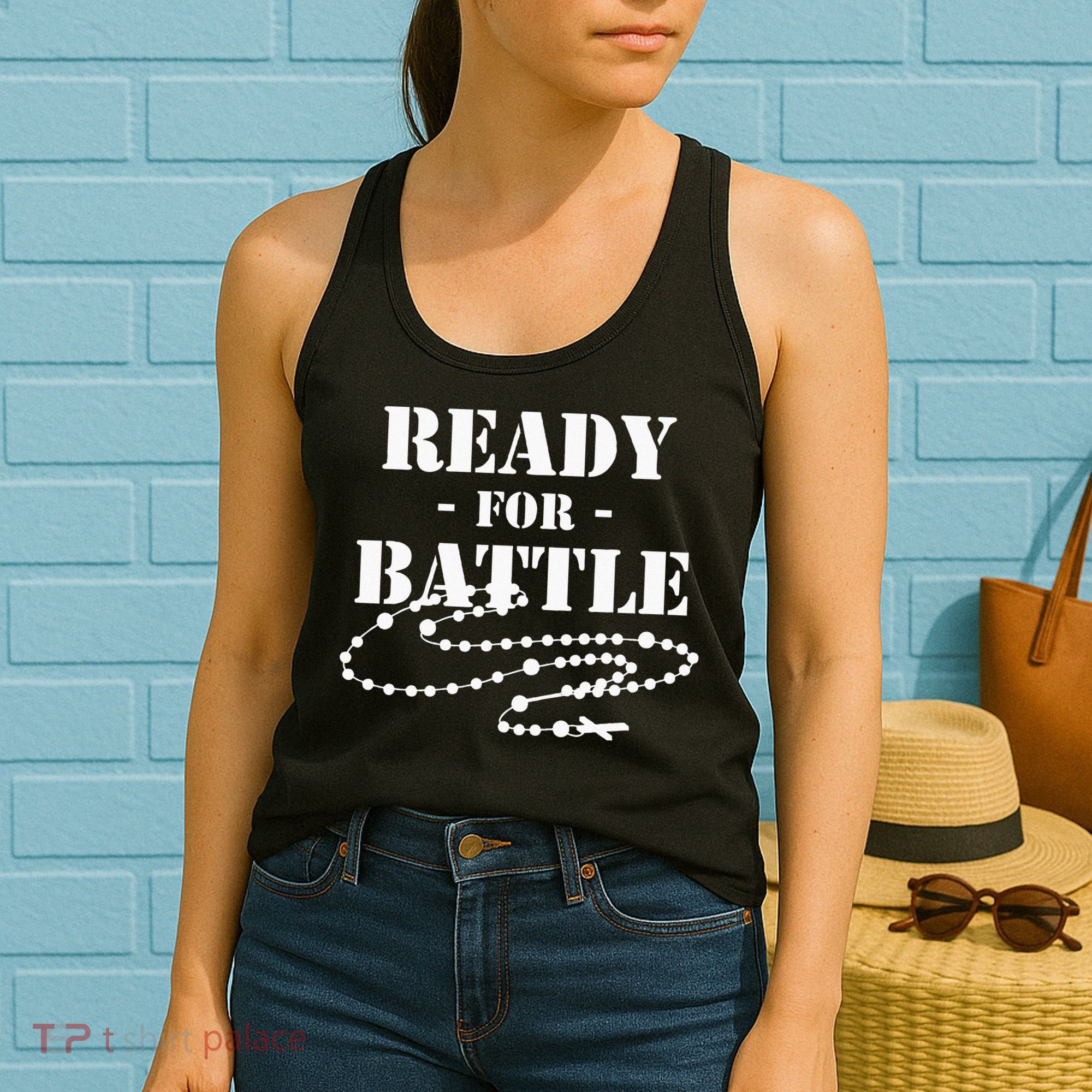Rosary Warrior Ready For Battle Of Lepanto Rosaries Catholic Women's Tank Top