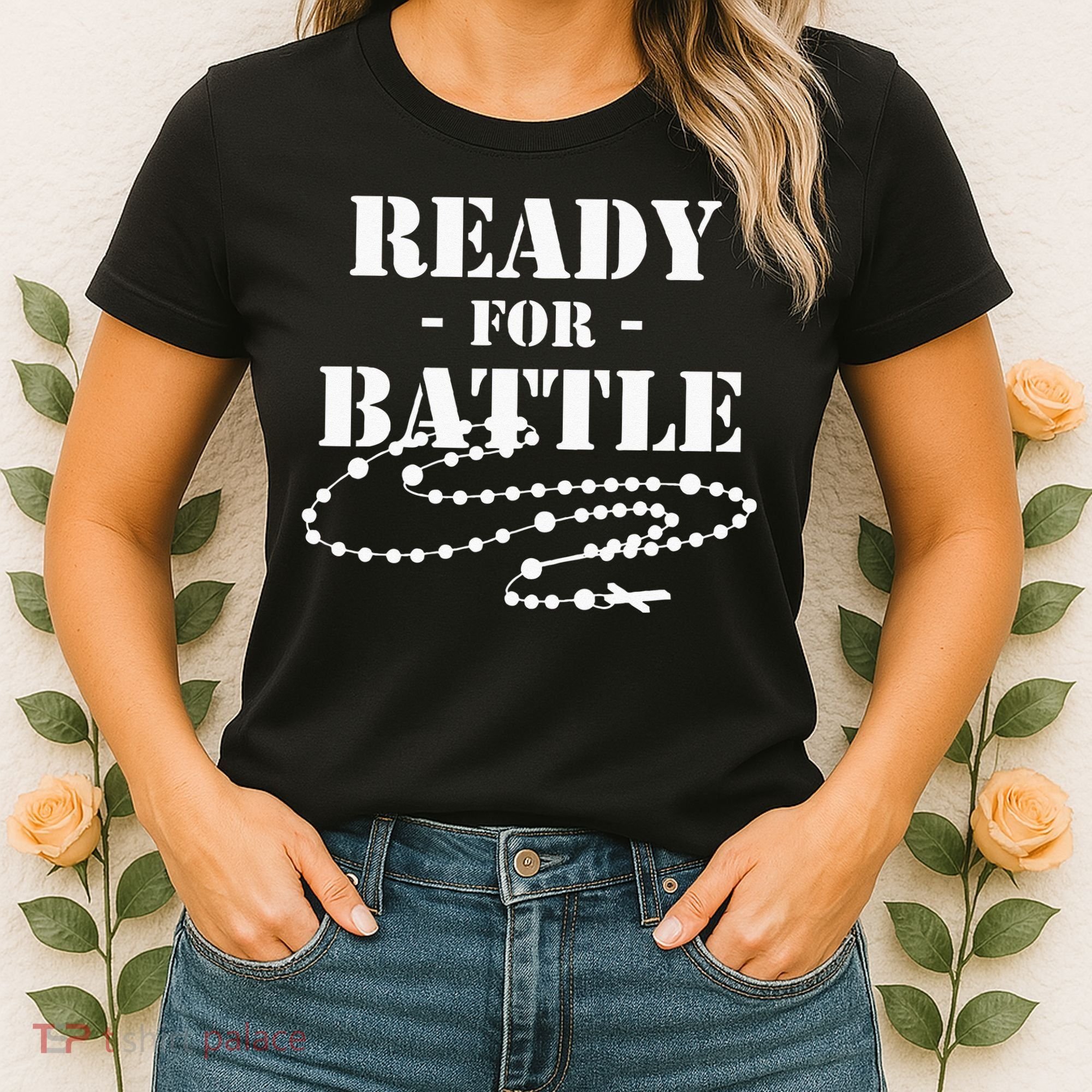 Rosary Warrior Ready For Battle Of Lepanto Rosaries Catholic Women's T-Shirt