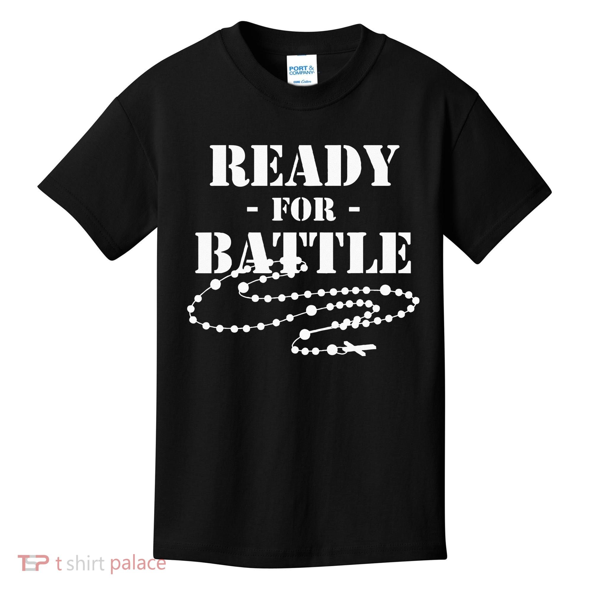 Rosary Warrior Ready For Battle Of Lepanto Rosaries Catholic Kids T-Shirt