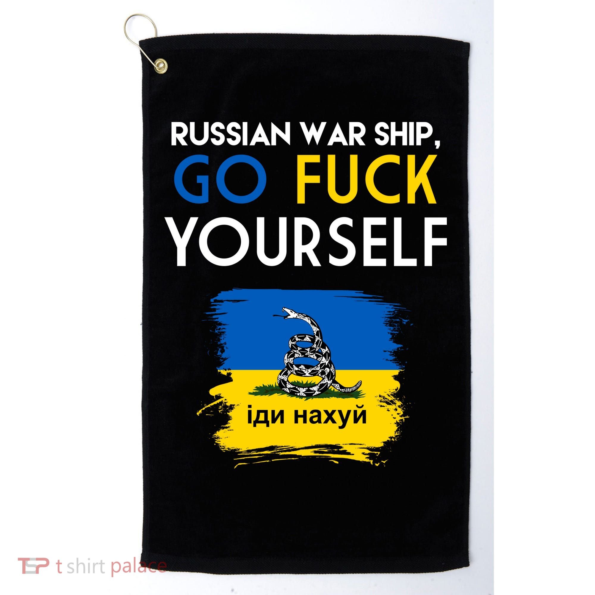 Russian War Ship Go Fuck Yourself Ukraine Golf Towel