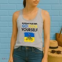 Russian War Ship Go Fuck Yourself Ukraine Women's Tank Top thumb 2