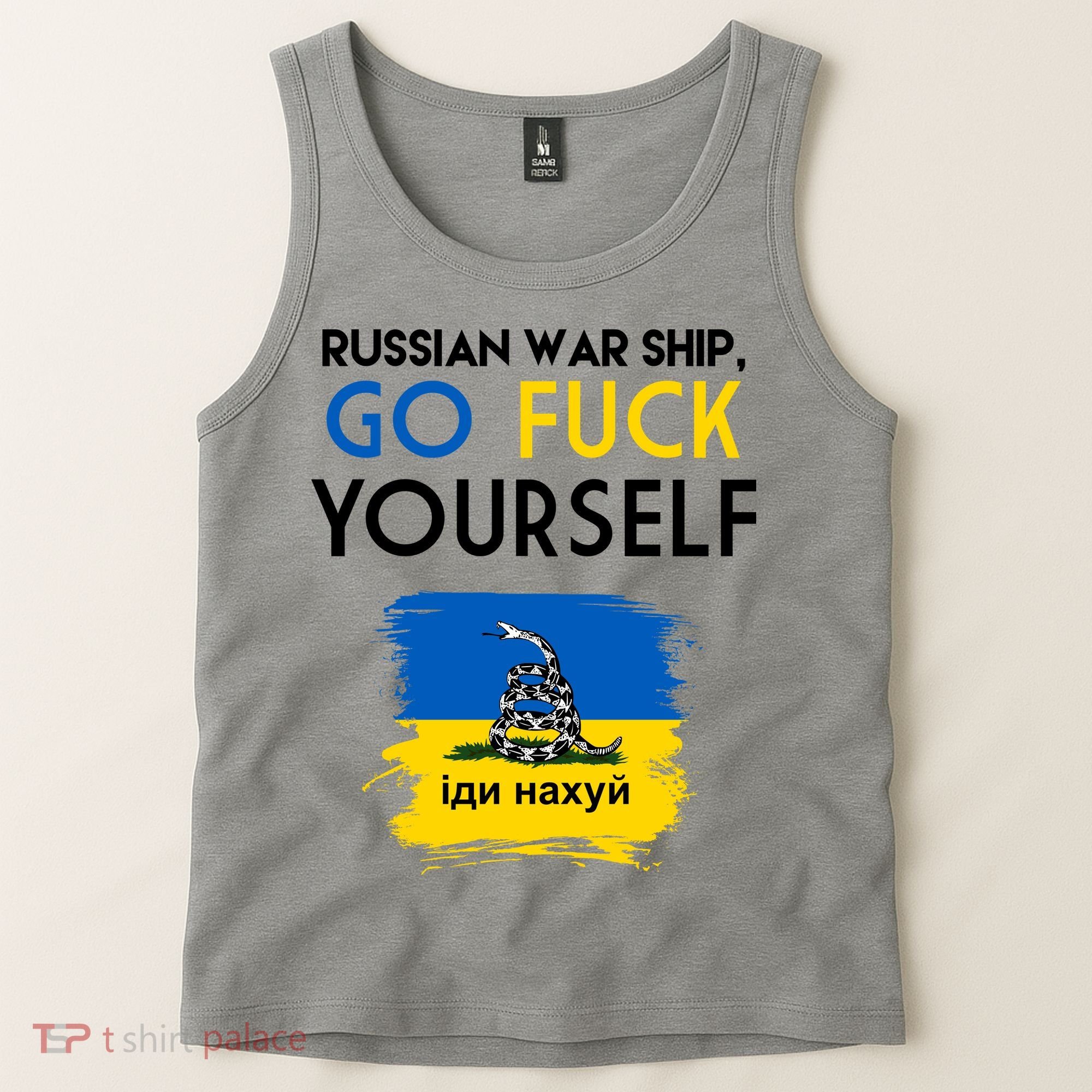 Russian War Ship Go Fuck Yourself Ukraine Tank Top