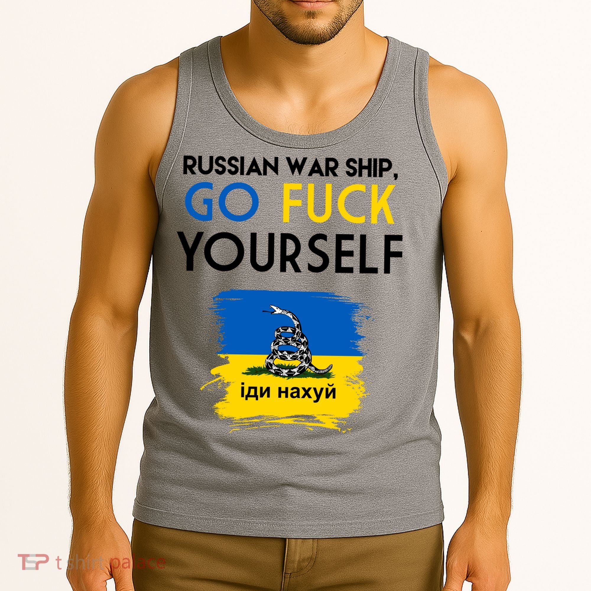 Russian War Ship Go Fuck Yourself Ukraine Tank Top