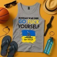 Russian War Ship Go Fuck Yourself Ukraine Tank Top thumb 4