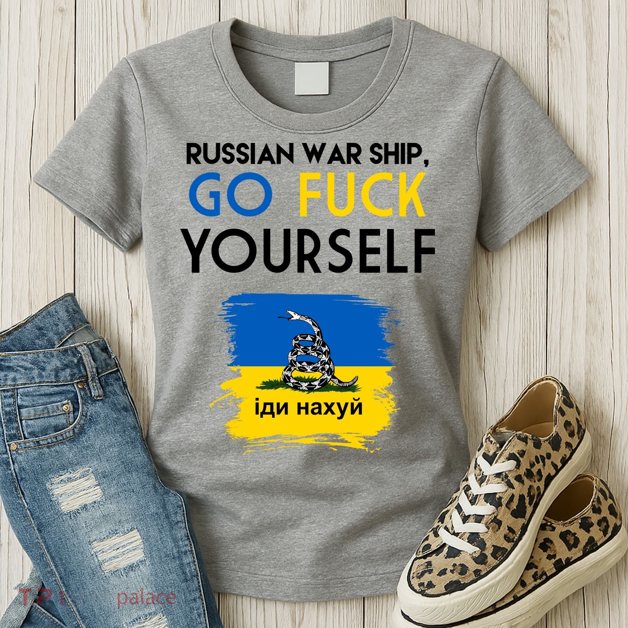 Russian War Ship Go Fuck Yourself Ukraine Women's T-Shirt