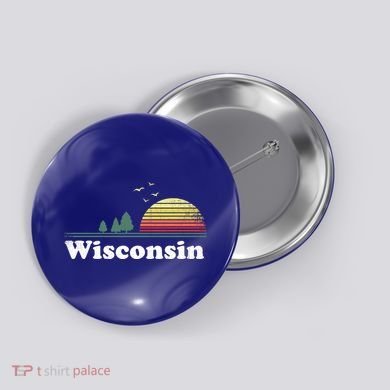 Retro Wisconsin State Park Wi Home Design Cute Gift Button