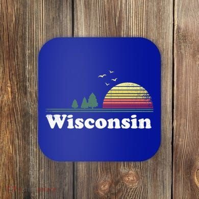 Retro Wisconsin State Park Wi Home Design Cute Gift Coaster