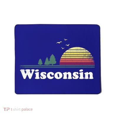 Retro Wisconsin State Park Wi Home Design Cute Gift Mousepad