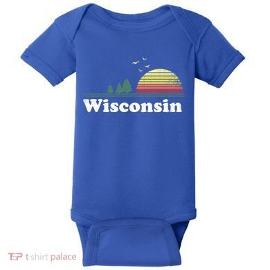 Retro Wisconsin State Park Wi Home Design Cute Gift Baby Bodysuit