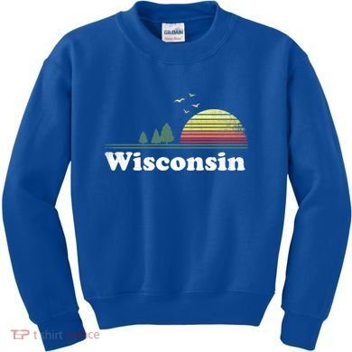 Retro Wisconsin State Park Wi Home Design Cute Gift Kids Sweatshirt