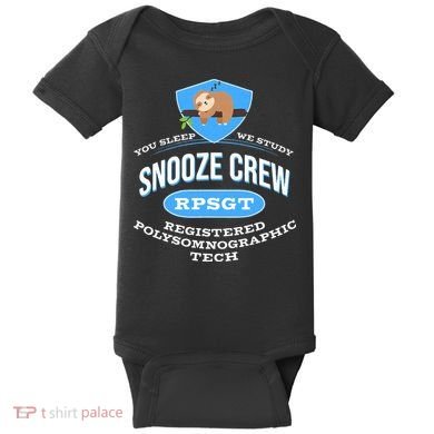 RPSGT Wee Sloth Snooze Crew Registered PolySomnoGraphic Tech Baby Bodysuit