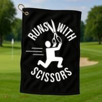 Runs With Scissors Golf Towel thumb 1