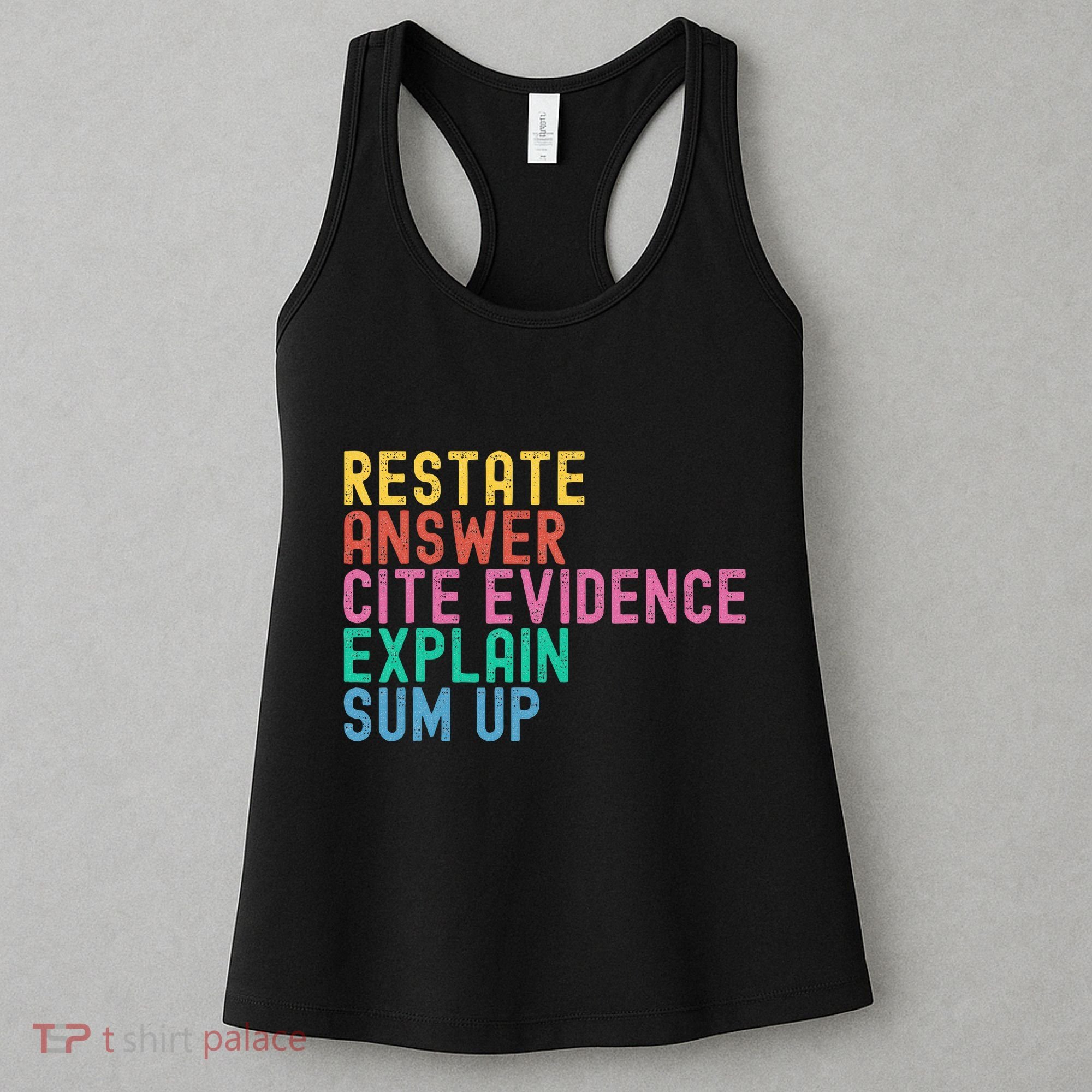 Races Writing Strategy Funny Text Evidence English Teacher Women's Tank Top