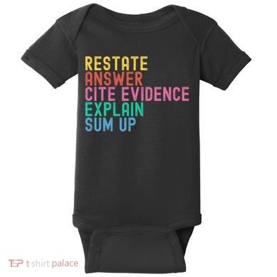 Races Writing Strategy Funny Text Evidence English Teacher Baby Bodysuit