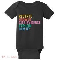 Races Writing Strategy Funny Text Evidence English Teacher Baby Bodysuit thumb 0