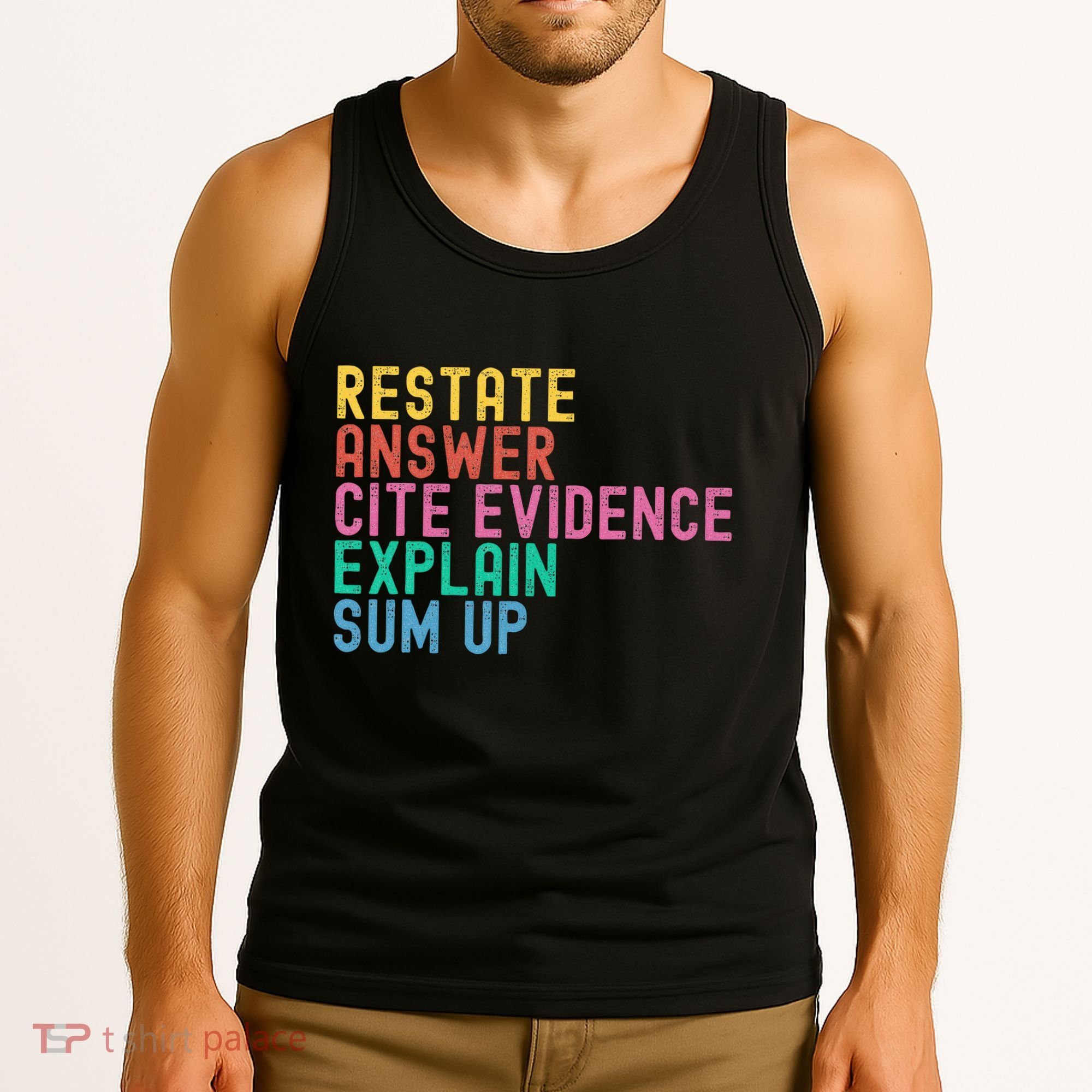 Races Writing Strategy Funny Text Evidence English Teacher Tank Top