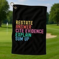 Races Writing Strategy Funny Text Evidence English Teacher Golf Towel thumb 1