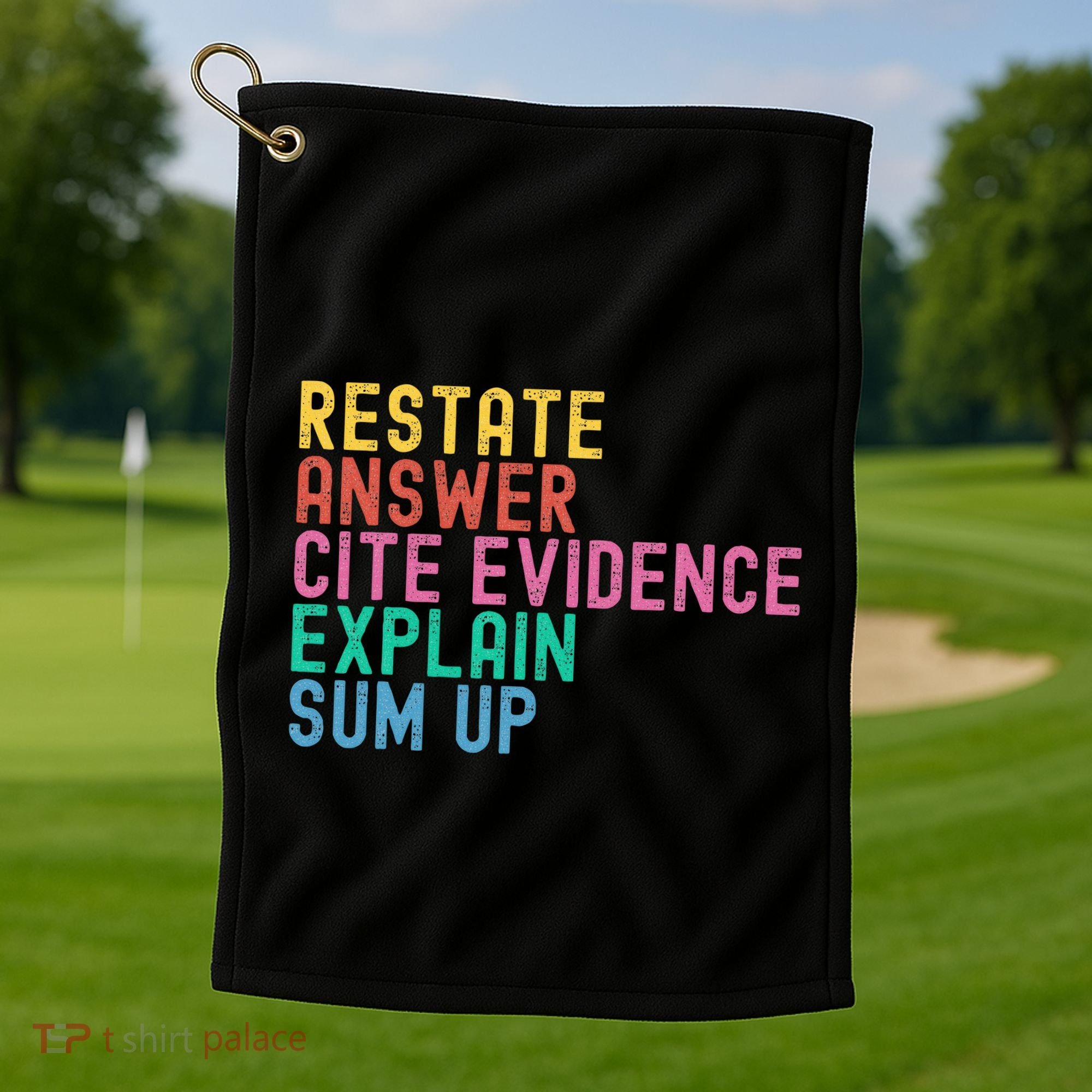 Races Writing Strategy Funny Text Evidence English Teacher Golf Towel