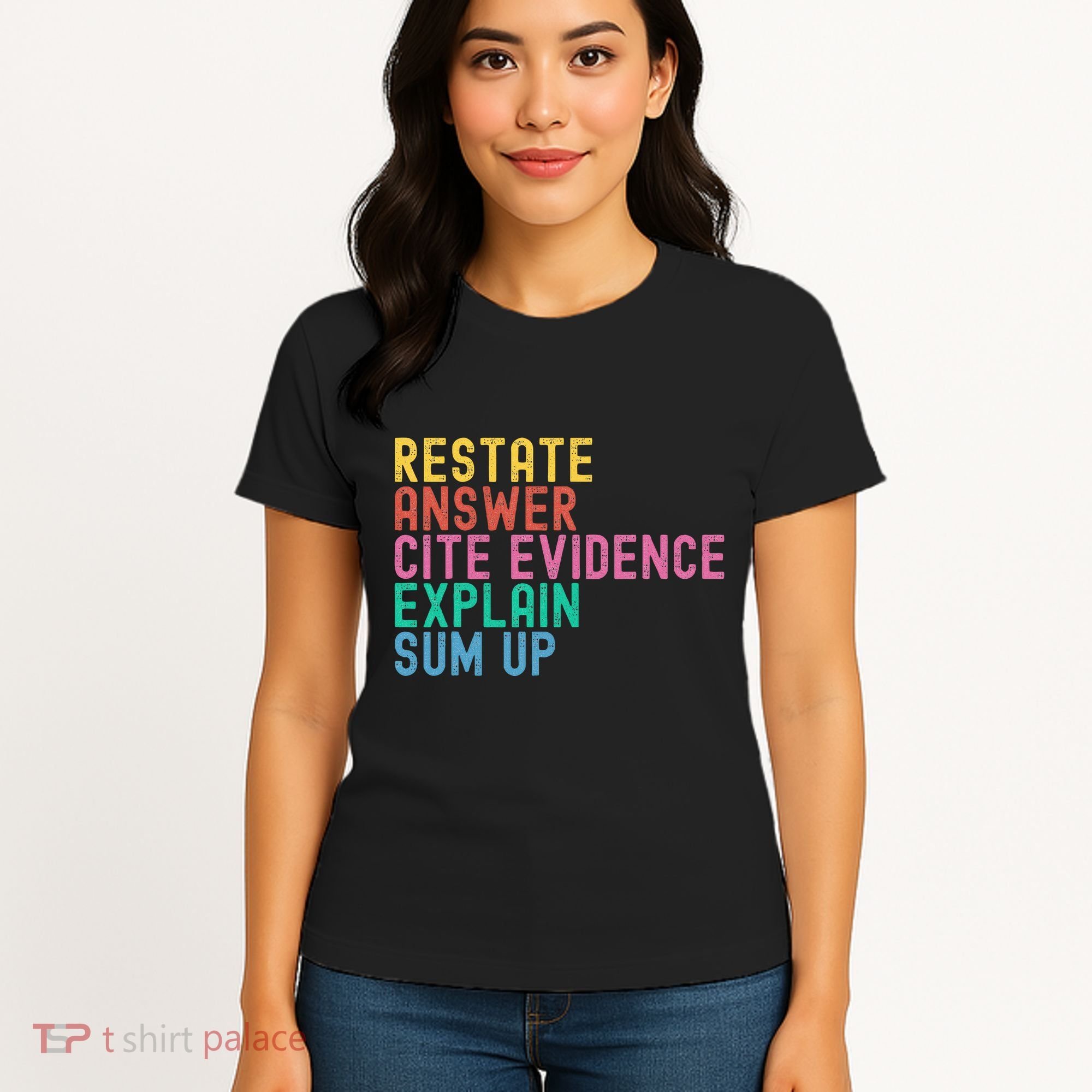 Races Writing Strategy Funny Text Evidence English Teacher Women's T-Shirt