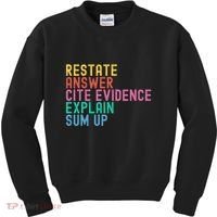 Races Writing Strategy Funny Text Evidence English Teacher Kids Sweatshirt thumb 0
