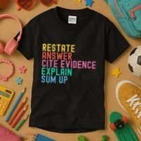 Races Writing Strategy Funny Text Evidence English Teacher Kids T-Shirt thumb 3