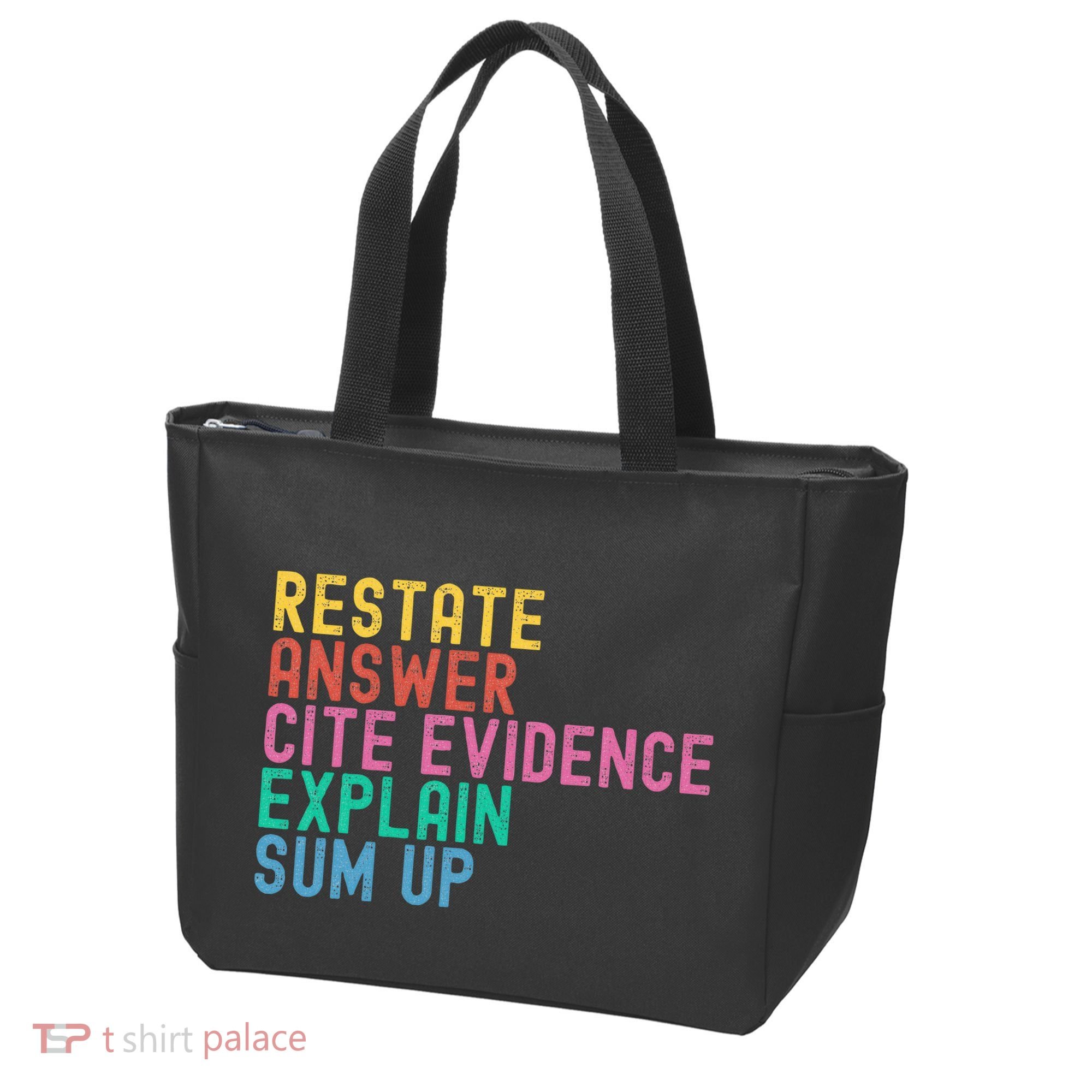 Races Writing Strategy Funny Text Evidence English Teacher Tote Bag