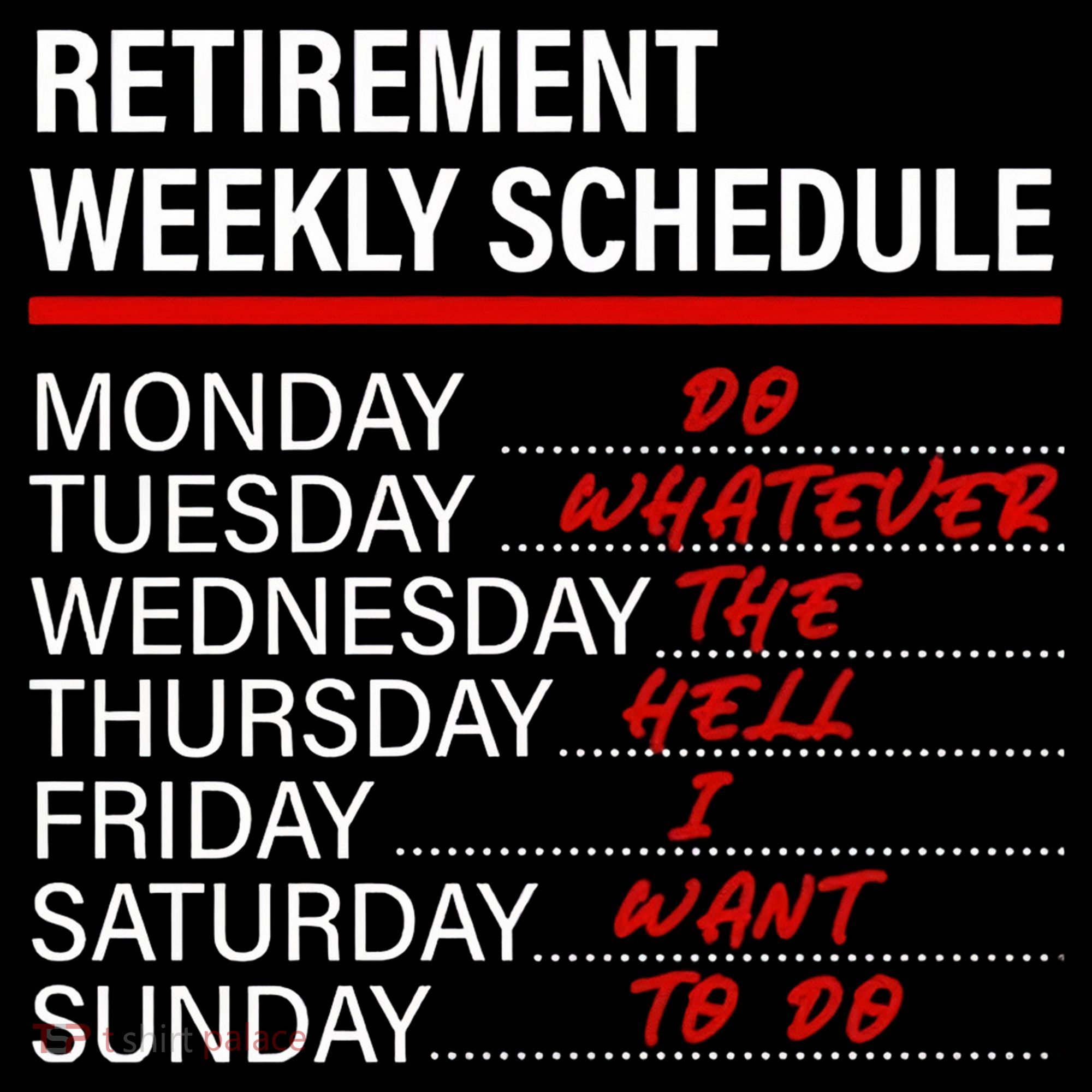 Retirement Weekly Schedule Retirement Life Funny Retirement Coffee Mug