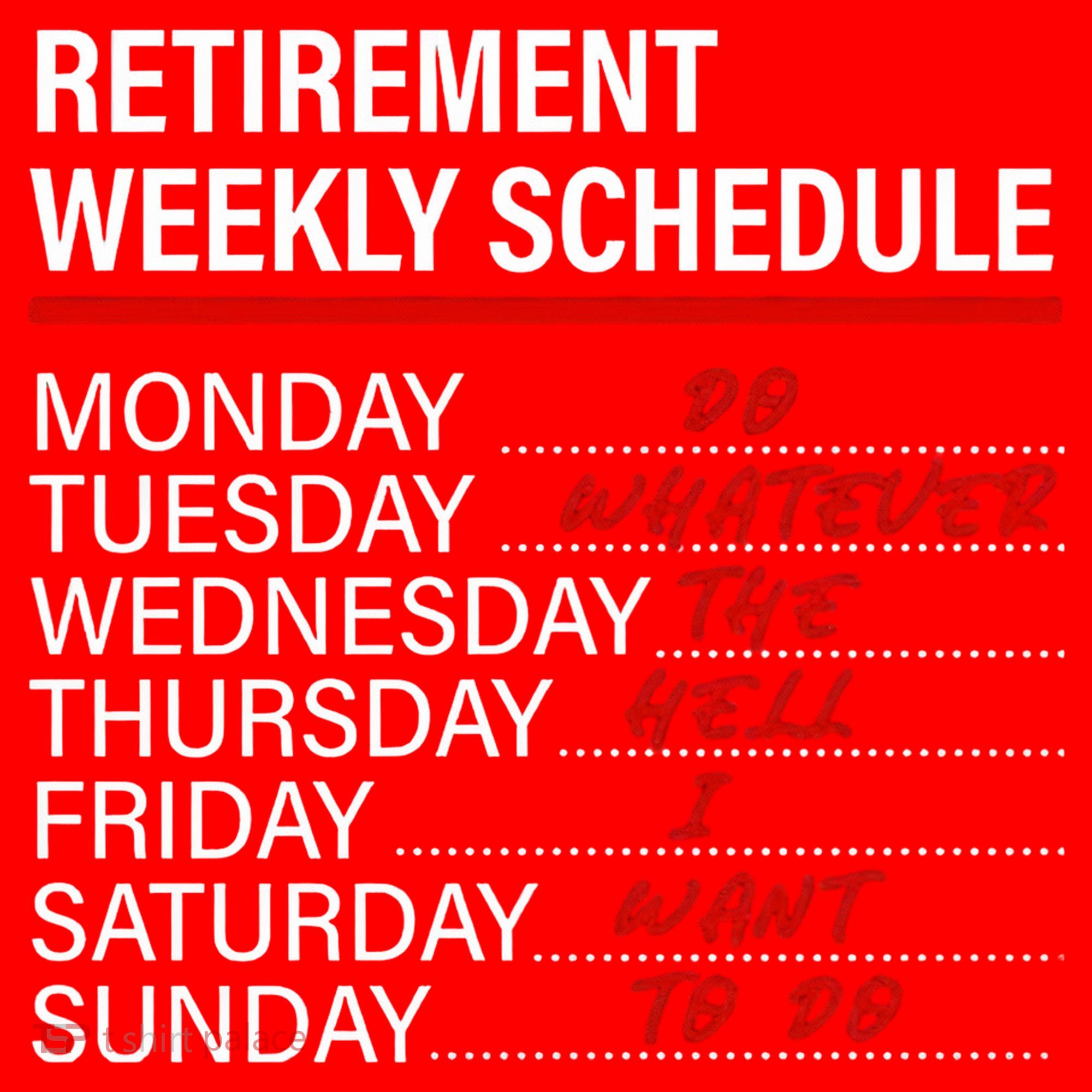 Retirement Weekly Schedule Retirement Life Funny Retirement Santa Hat