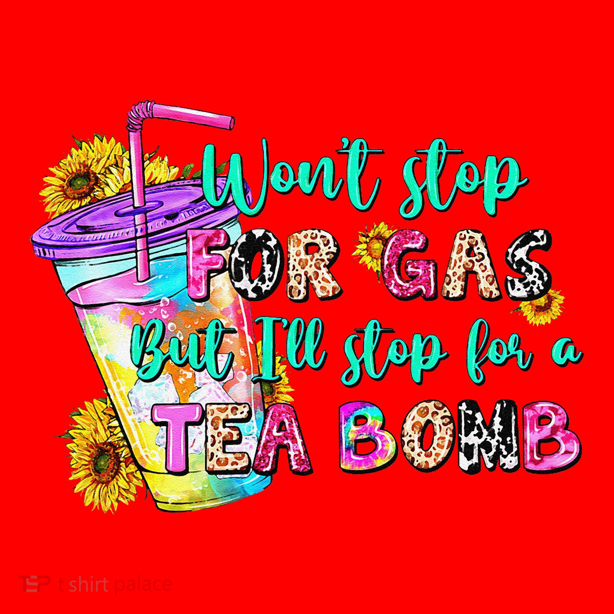 Retro WonT Stop For Gas But ILl Stop For A Tea Bomb Santa Hat