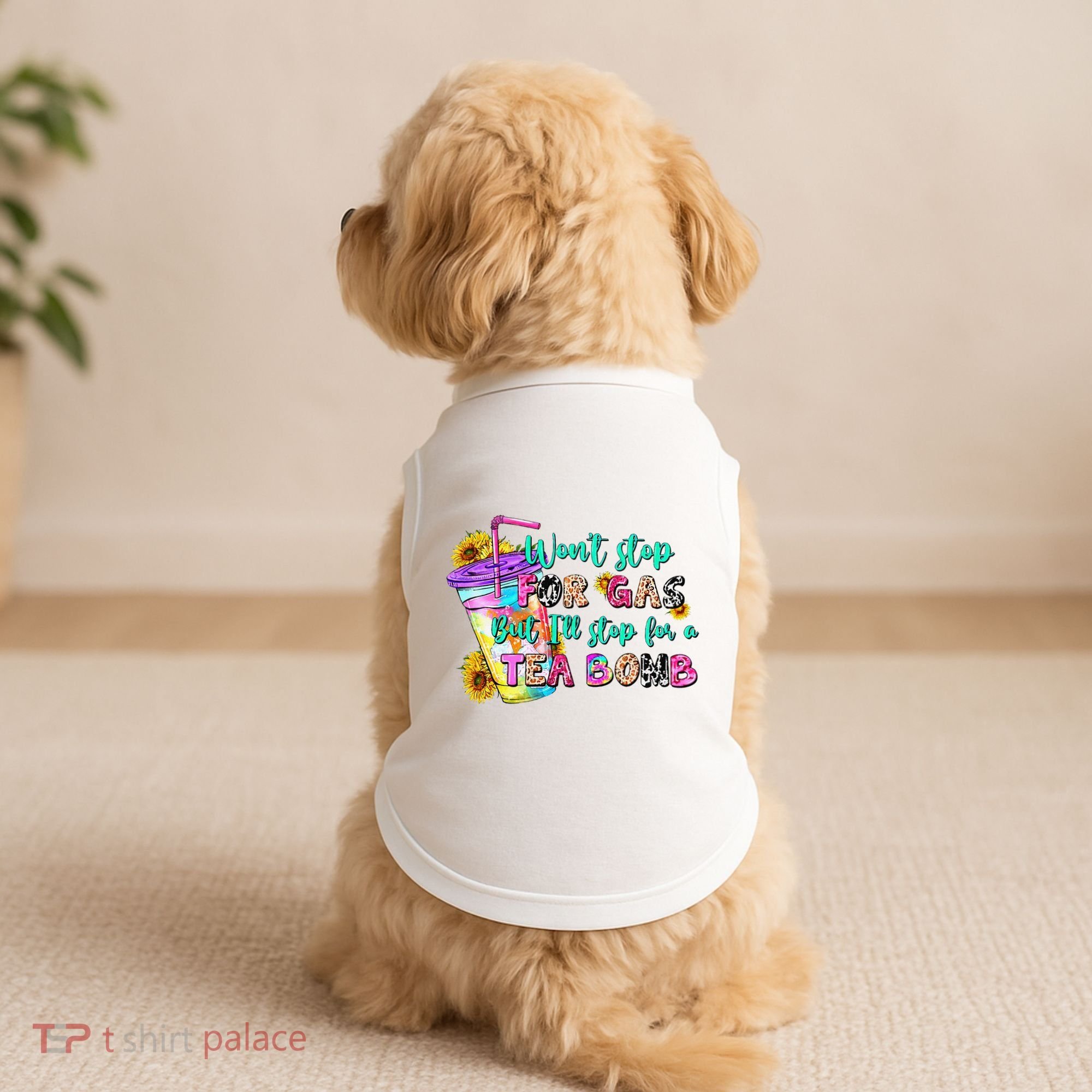 Retro WonT Stop For Gas But ILl Stop For A Tea Bomb Doggie Tank
