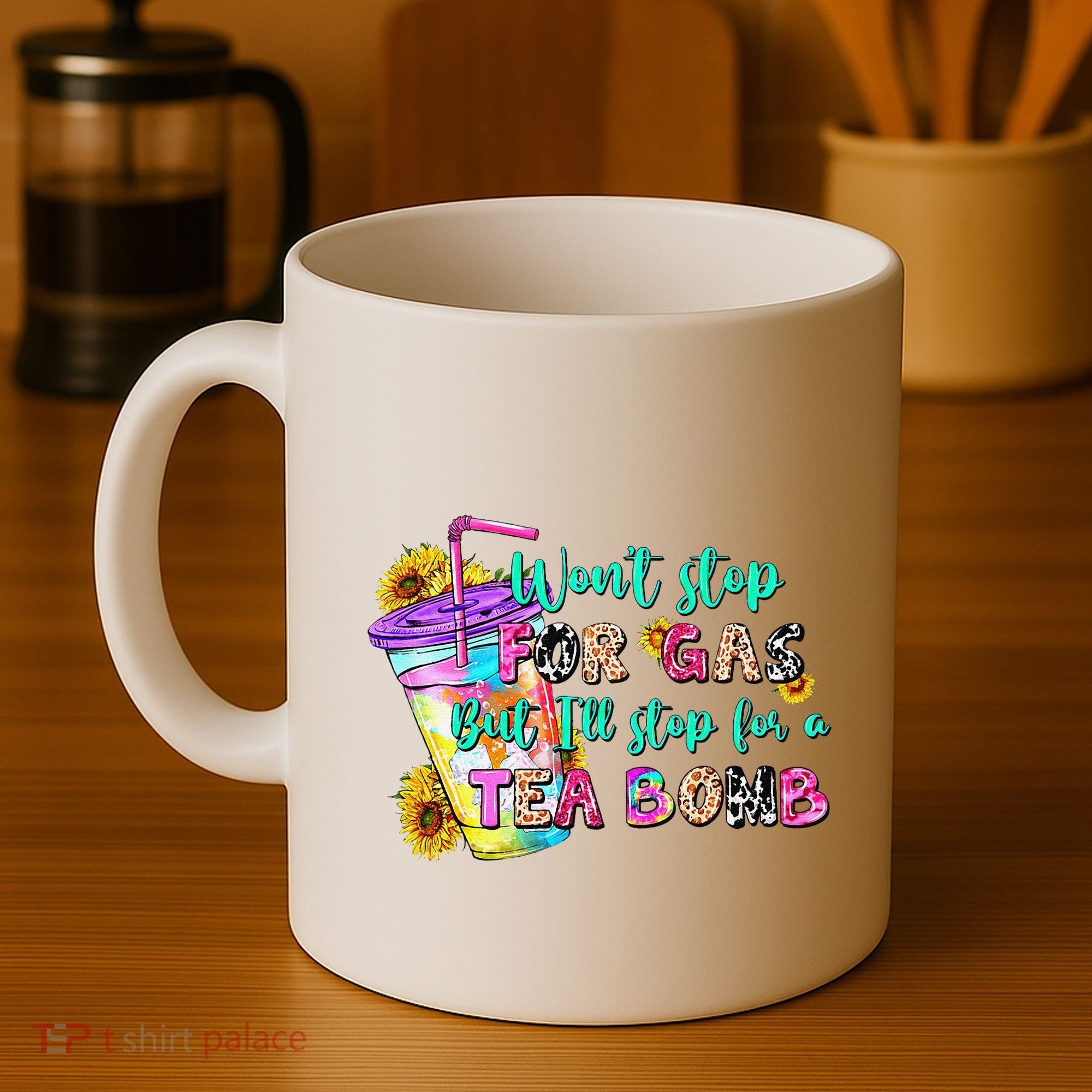 Retro WonT Stop For Gas But ILl Stop For A Tea Bomb Coffee Mug