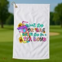 Retro WonT Stop For Gas But ILl Stop For A Tea Bomb Golf Towel thumb 1