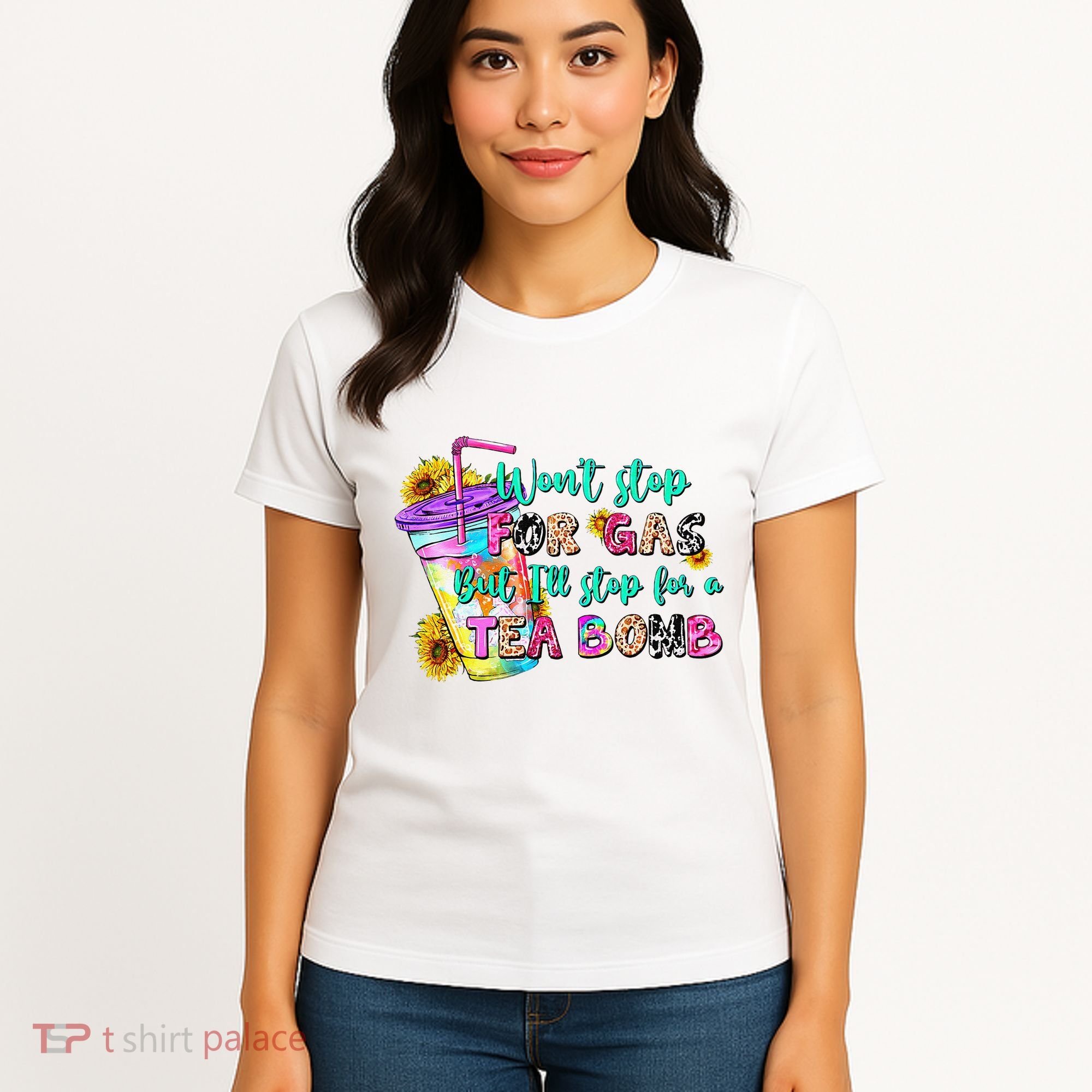 Retro WonT Stop For Gas But ILl Stop For A Tea Bomb Women's T-Shirt