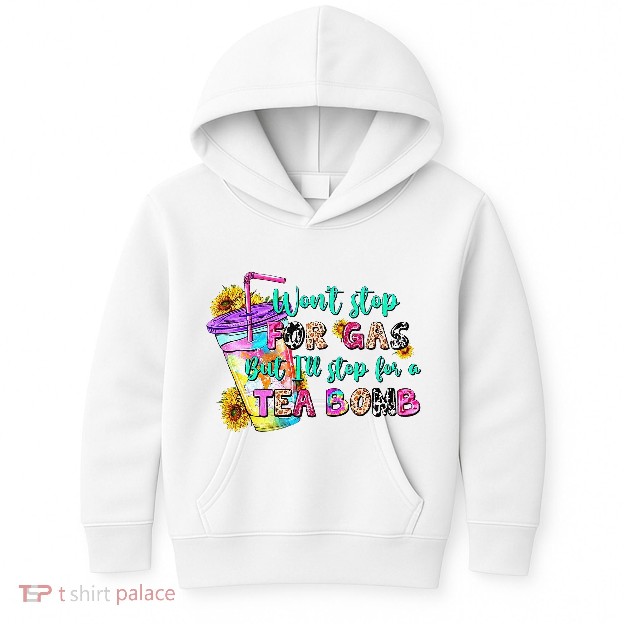 Retro WonT Stop For Gas But ILl Stop For A Tea Bomb Kids Hoodie
