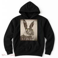 Retro Who The F_ck Is Alice Funny Rabbit  Hoodie thumb 0