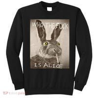 Retro Who The F_ck Is Alice Funny Rabbit  Sweatshirt thumb 0