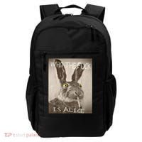 Retro Who The F_ck Is Alice Funny Rabbit  Backpack thumb 0