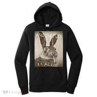 Retro Who The F_ck Is Alice Funny Rabbit  Women's Hoodie thumb 0
