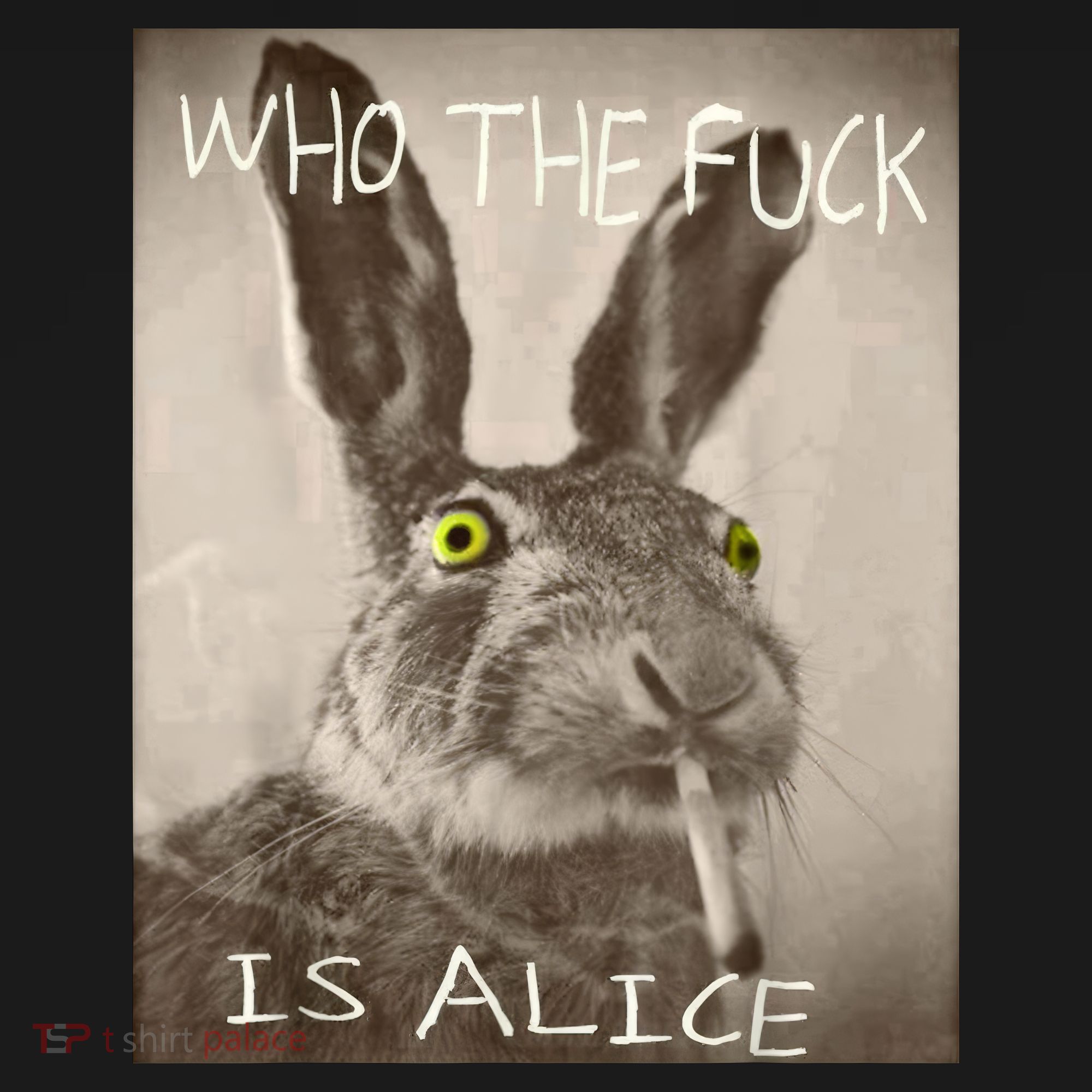 Retro Who The F_ck Is Alice Funny Rabbit  Women's Hoodie