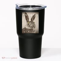 Retro Who The F_ck Is Alice Funny Rabbit  Tumbler thumb 0