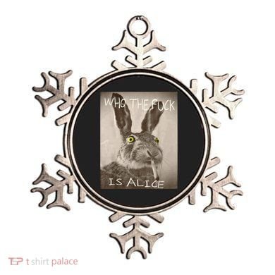 Retro Who The F_ck Is Alice Funny Rabbit  Ornament
